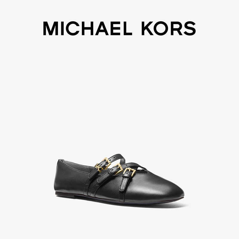 MICHAEL KORS MK Indy 女士皮质平底芭蕾舞鞋,淘宝优惠券,粉丝福利购,淘宝优惠卷