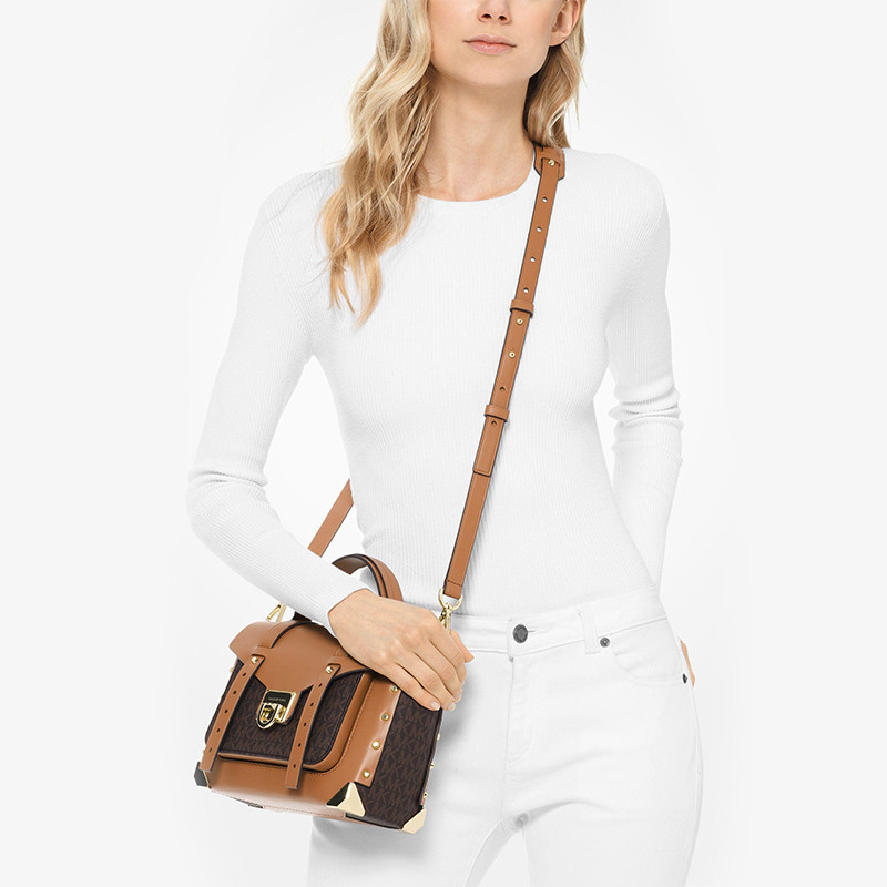 mk manhattan中号老花剑桥包邮差包 MICHAEL KORS女士包袋