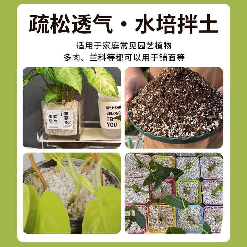 珍珠岩颗粒养花用膨胀硬质多肉蛭石兰花专用营养土通用大植料无尘 - 图2