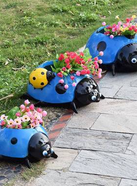 七星瓢虫甲虫摆件户外别墅花园庭院花盆装饰园林景观卡通动物雕塑