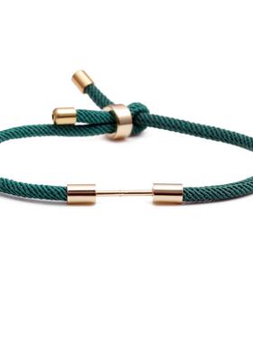 欧美跨境铜彩色可伸缩调节基础绳手链红色米兰绳女可DIY伸缩手链