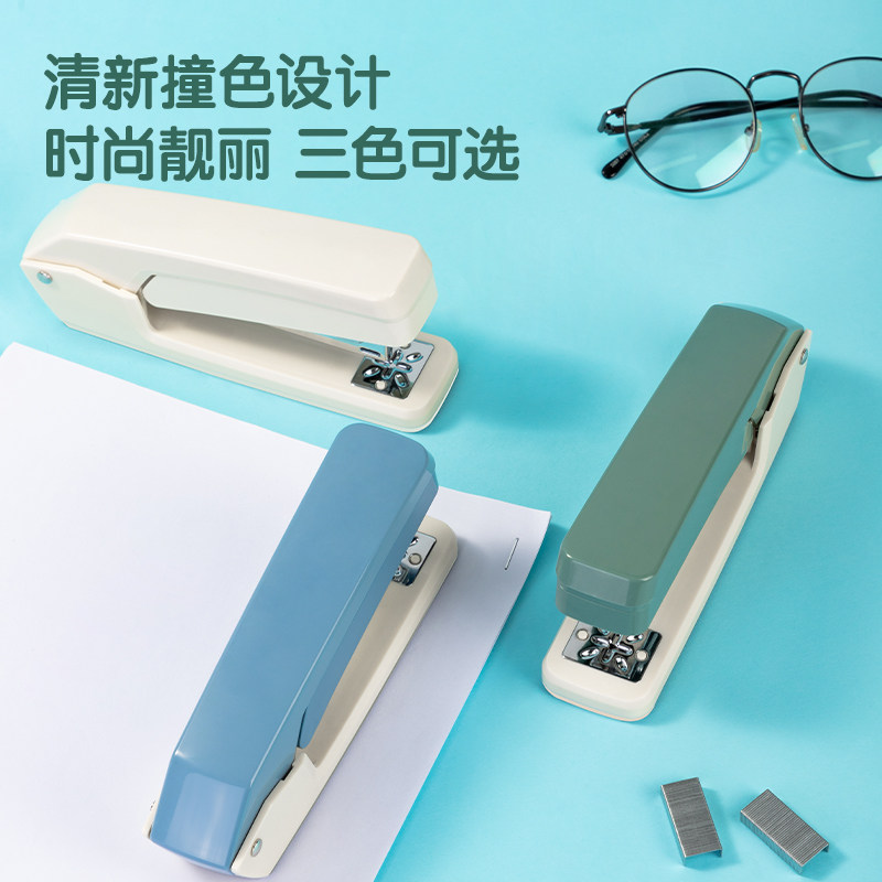 Rotatable stapler for students, stapler for office use, large heavy-duty thickened stapler, office household type, multi-functional and labor-saving, mini small stapler, thick book stapler, center seam binding supplies