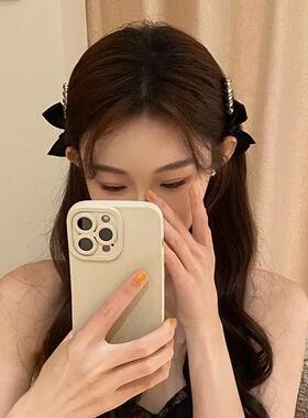 蝴蝶结发夹两侧级感刘海碎发前额女款发卡子发饰成人半扎发头饰