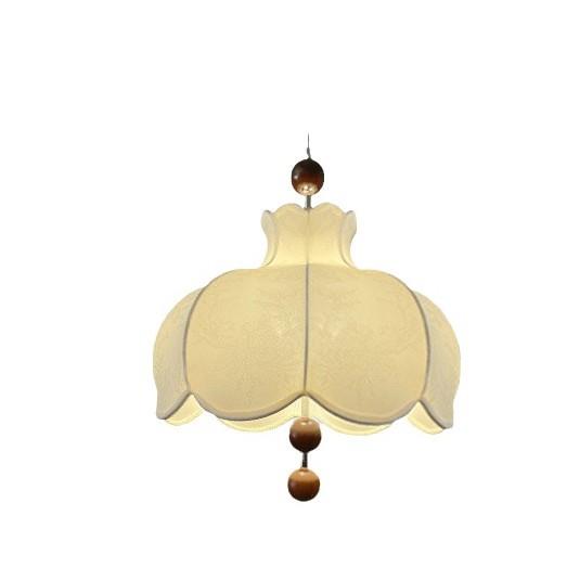 法式中古卧室吊灯侘寂风复古布艺花纹书房餐厅吧台全光谱护眼吊灯 - 图0