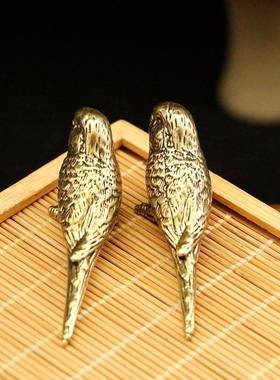 黄铜复古实心鹦鹉摆件桌面装饰工艺品创意国潮动物铜摆件
