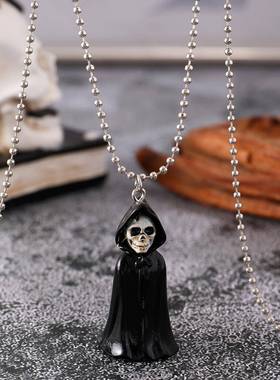 欧美跨境饰品南瓜幽灵恶魔复活巫师骷髅头吊坠项链女万圣节配饰