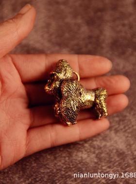 纯黄铜实心大猩猩摆件桌面创意金刚装饰品黄铜茶宠茶几装饰工艺品