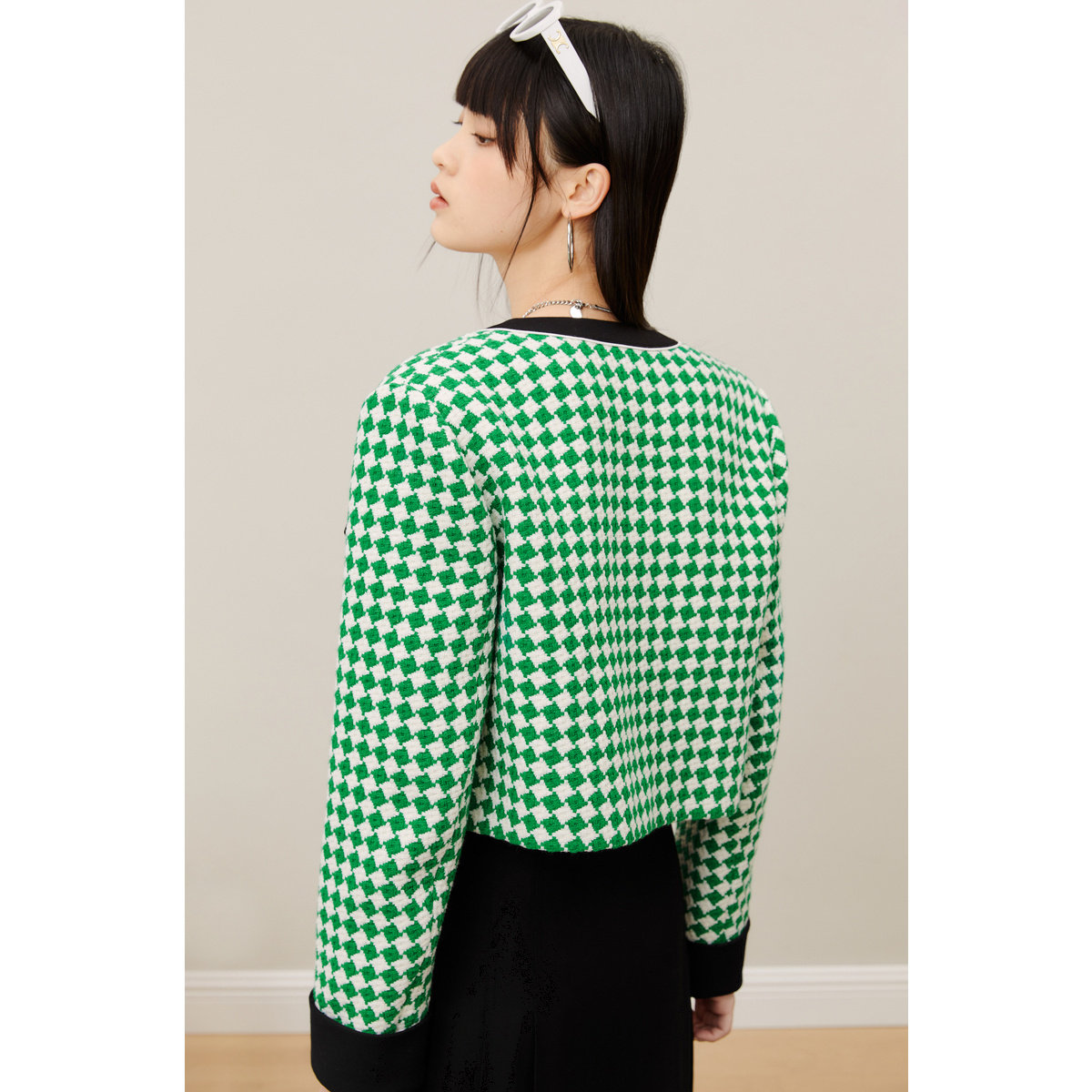 太平鸟小香风早秋新款撞色短外套 太平鸟outlets店短外套