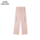 PEACEBIRD ແມ່ຍິງ Summer ແບບງ່າຍດາຍ Acetate Workwear Straight Pants A1GBE2613