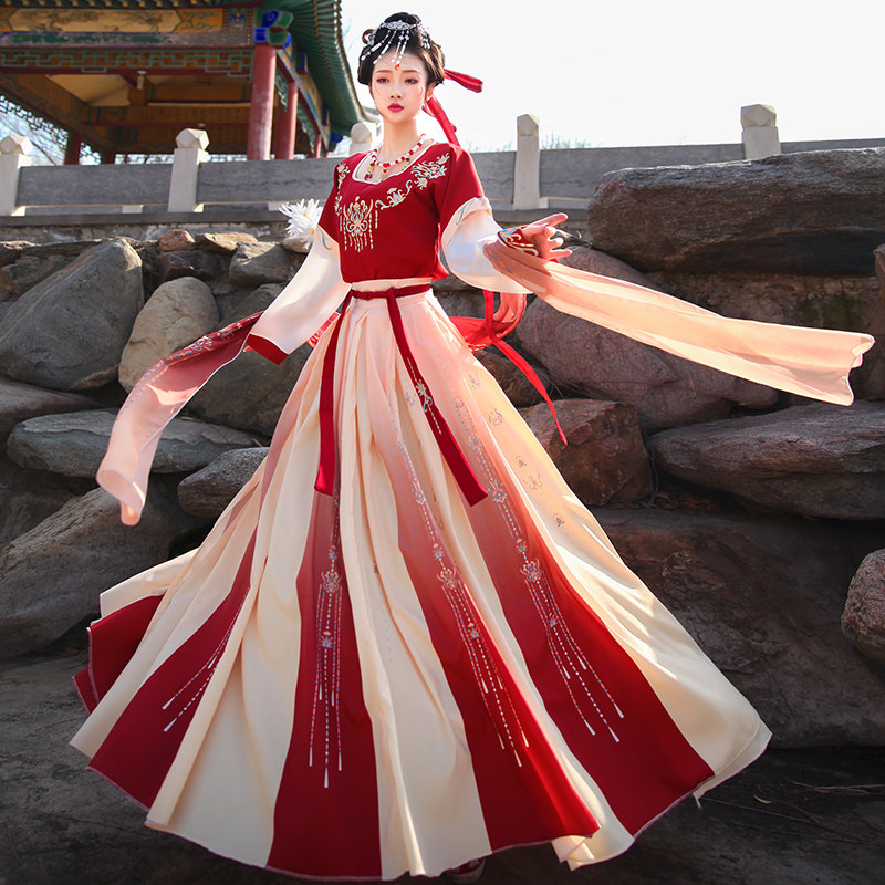 坦领原创正版唐制敦煌风飞天汉服 凯霖秋汉服