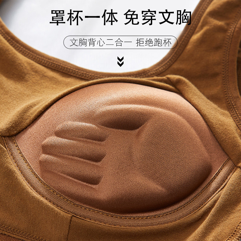 纯棉无钢圈一体式聚拢背心大码抹胸 hdvip文胸