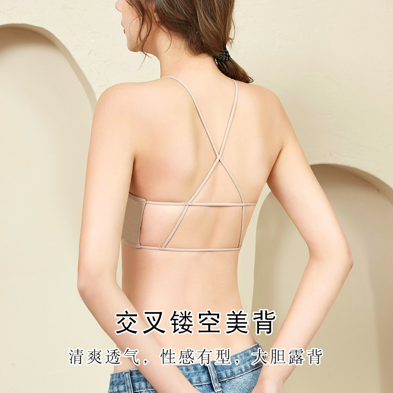 纯棉一体镂空交叉美背抹胸女吊带 hdvip抹胸