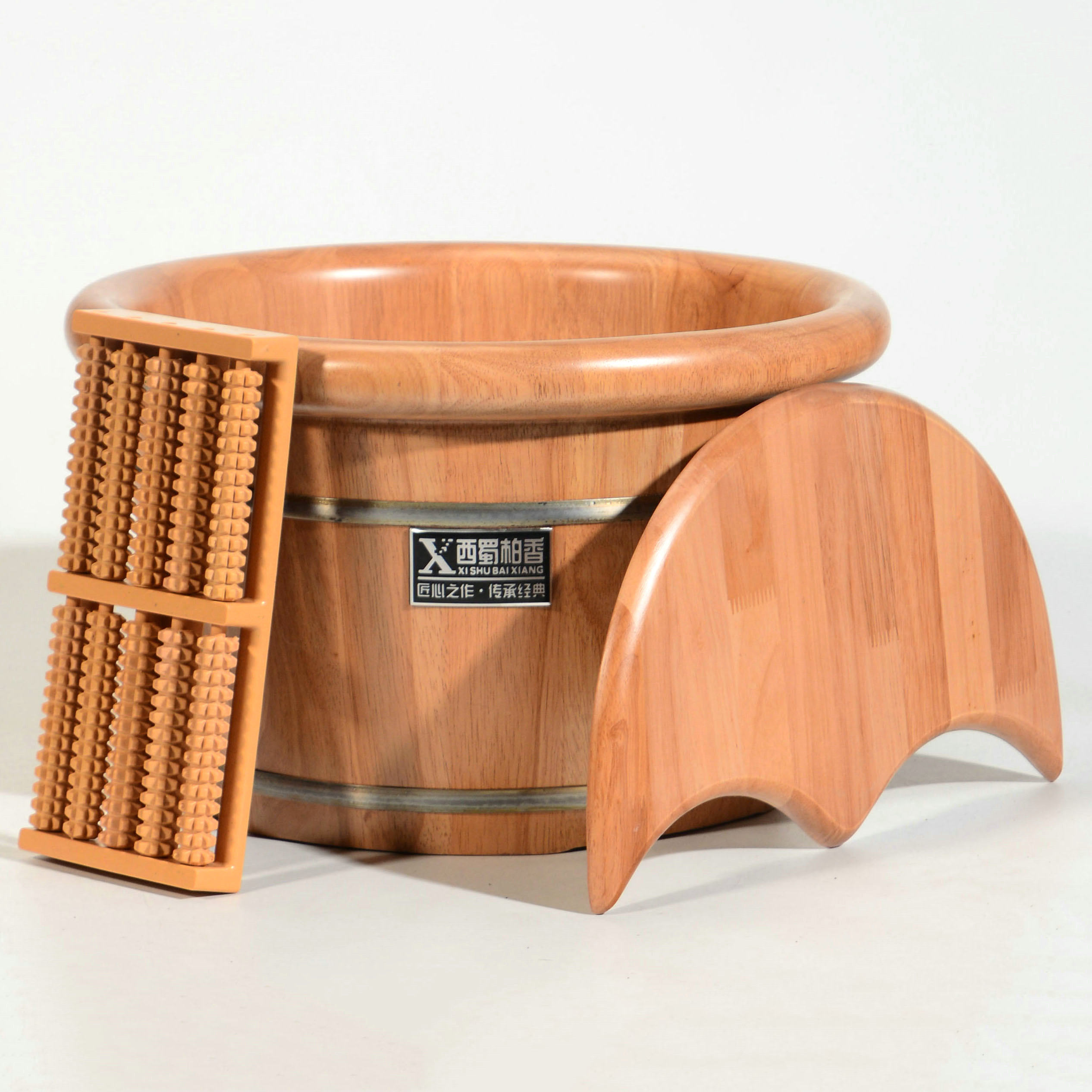 橡木足浴实木泡脚桶木质木桶家用过小腿洗脚木盆双人足疗桶按摩