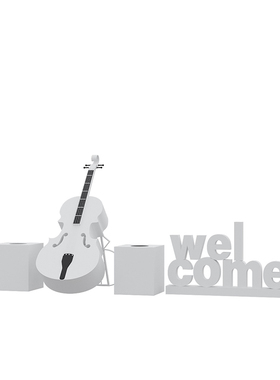 户外大提琴花架落地摆件t金属婚创意庆道具园林小区雕塑景观装饰