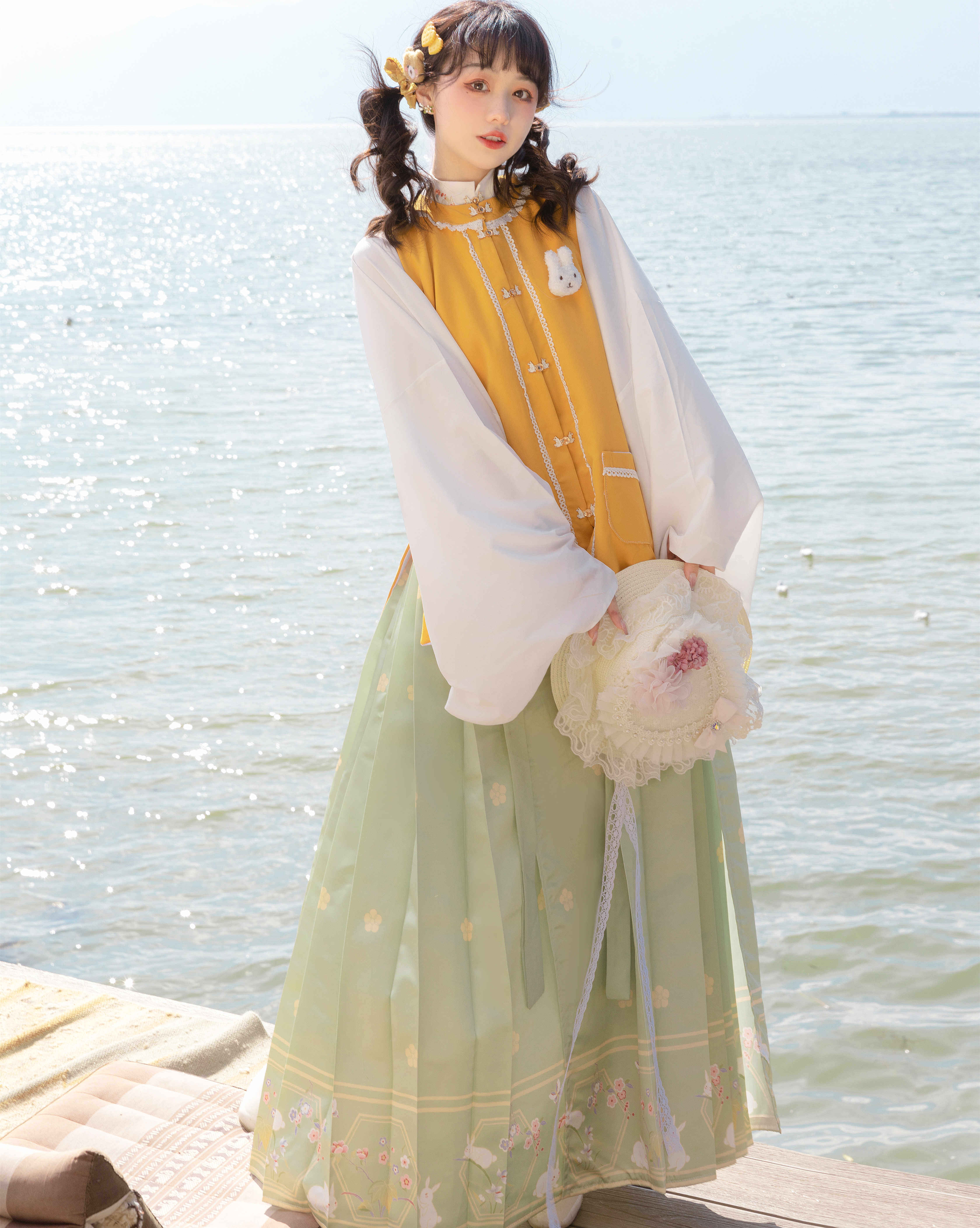 云麓集【兔啾】原创明制立领对襟马面裙日常穿搭汉服女套装春夏,淘宝优惠券,粉丝福利购,淘宝优惠卷