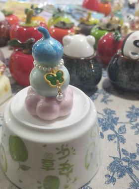 陶瓷转转摆件景德镇陶阳新村葫芦转转全瓷款旋转陶瓷结晶釉葫芦转