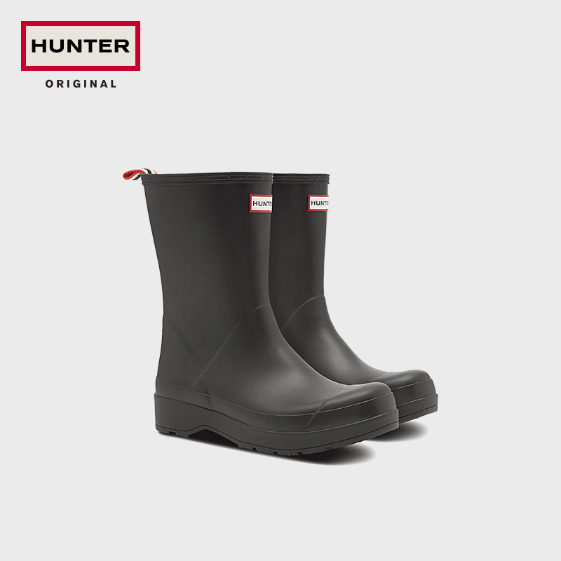 hunter男靴英国酷玩哑光矮筒短靴 HUNTER雨鞋
