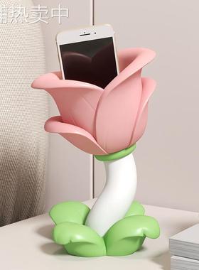 高级感郁金香树脂工艺品桌面收纳摆件客厅电视柜酒柜茶几装饰品