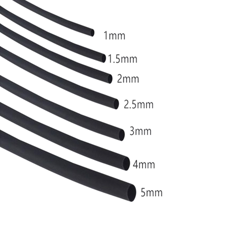 优质无卤环保热缩管 Φ0.6/0.8/1/2/2/3--30MM黑色绝缘套收缩套管