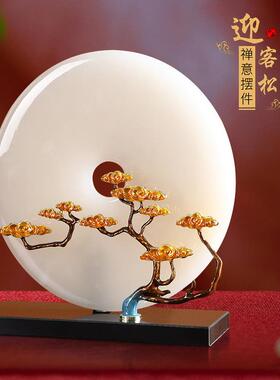 新的中国风欢迎松木饰品优雅的玉石安全扣办公室桌面客厅入口乔迁