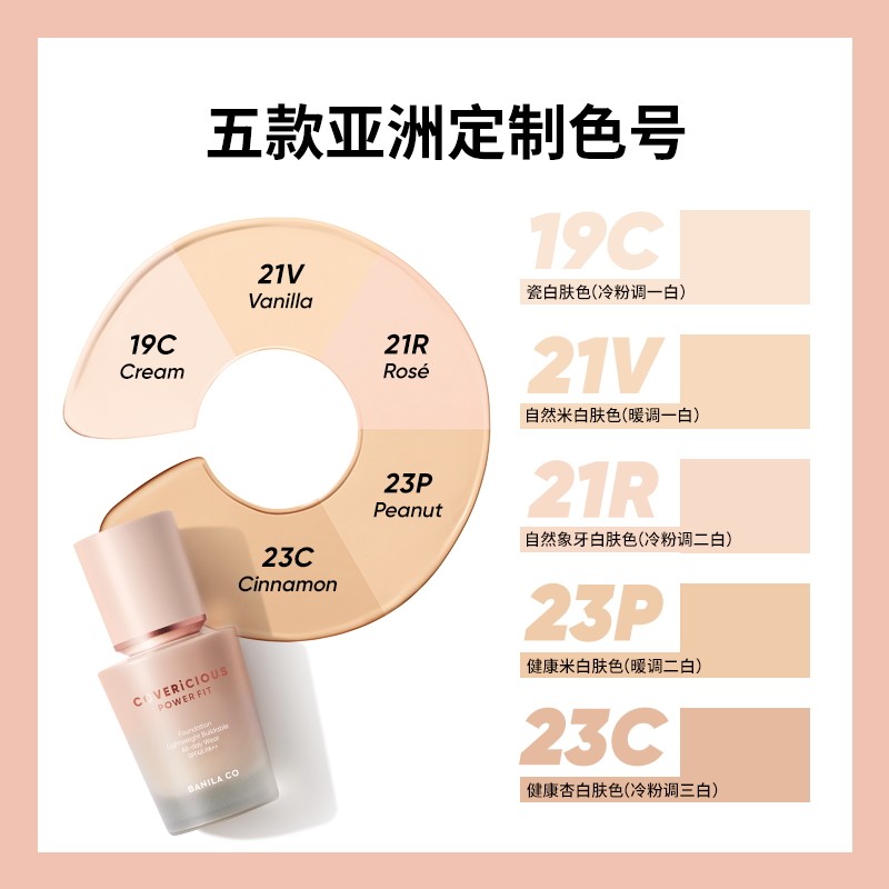 banilaco芭妮兰遮瑕持久蜜桃粉底液 banilaco芭妮兰海外粉底液/膏