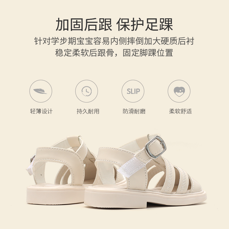 女童凉鞋2023夏季新款洋气炸街公主包头镂空软底婴儿鞋子女宝宝鞋 - 图1