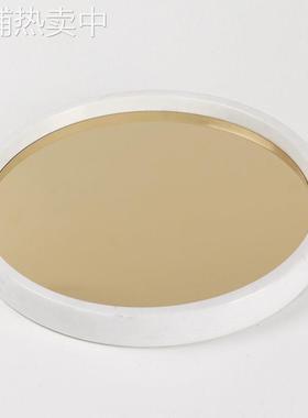 轻奢现代ins艺术圆形金属托盘样板间售楼处桌面收纳简约树脂摆件