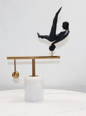 北欧创意大理石现代样板房摆件书柜树脂人物家居客厅酒柜软装饰品