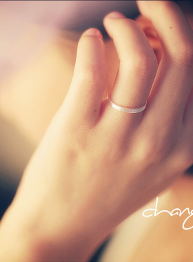 925纯银情侣戒指 女 对戒 男一对送女友闺蜜情人节礼物免费刻字