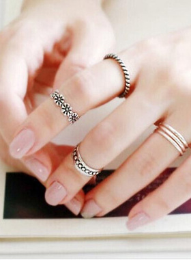 纯银韩国开口可调节戒指环包邮