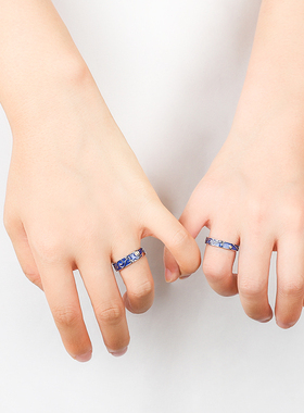 纯银小众设计情侣对戒