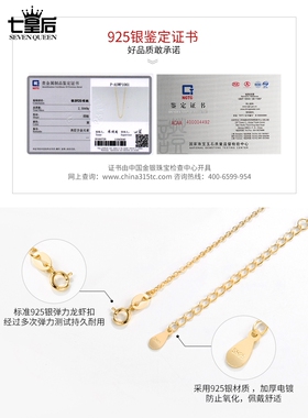 镀18k纯银黄金色锁骨链
