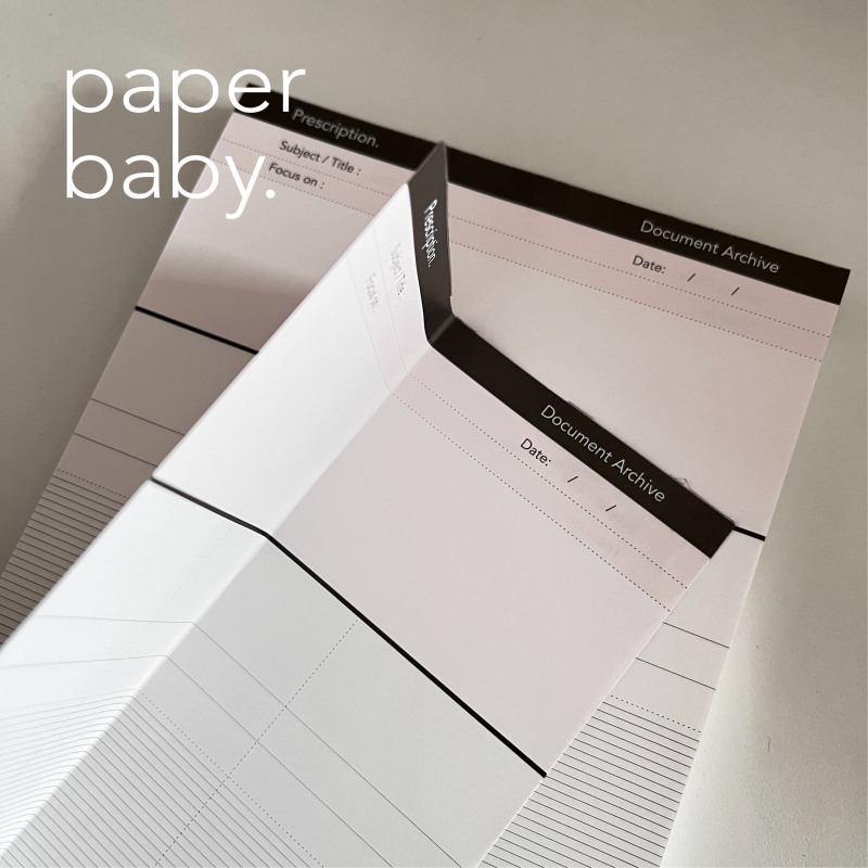 paperbaby 原创A5粉色工业风法文自由格拍纸本 学习纸 手帐素材 - 图1