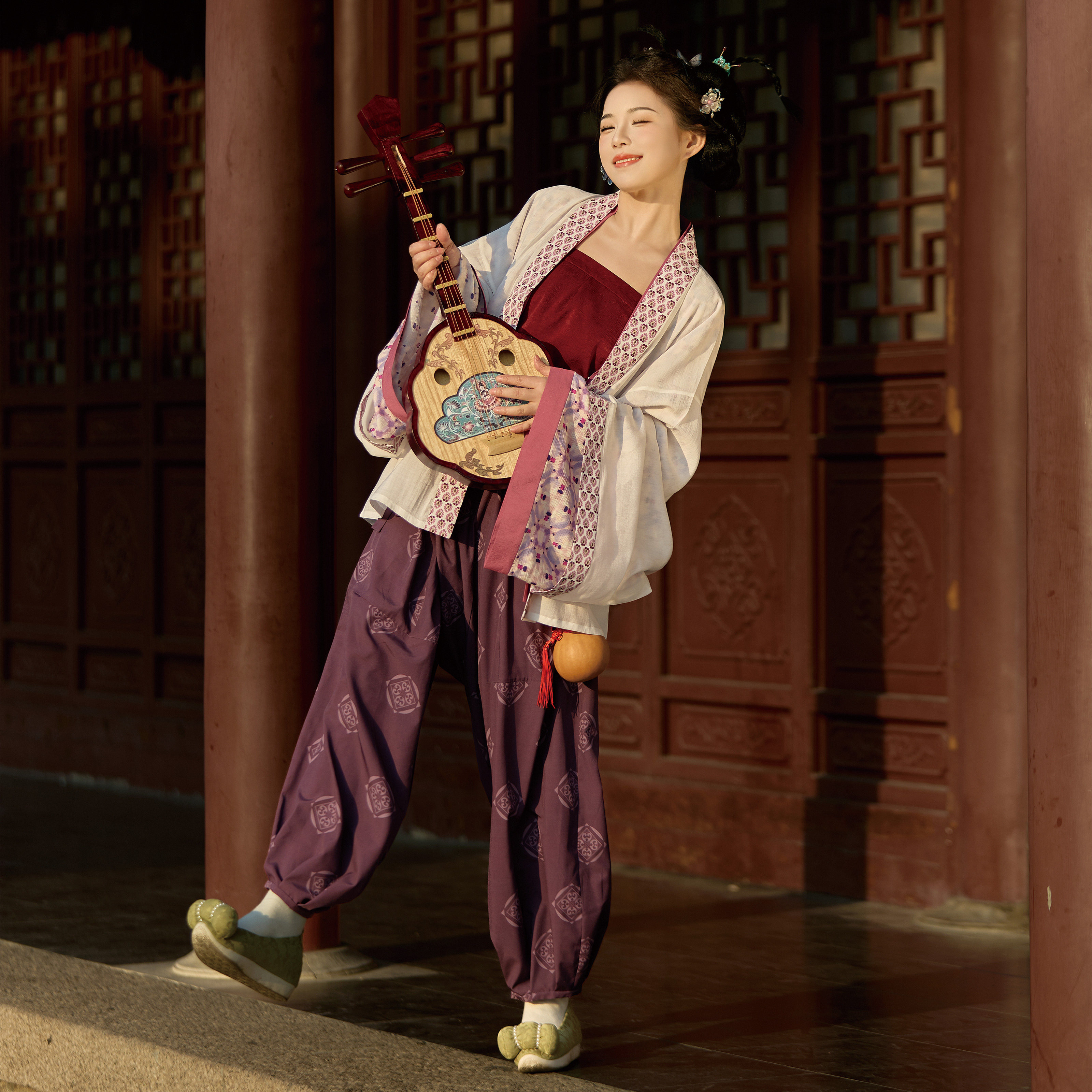 花朝记｜摸鱼儿｜晋制汉服元素褶衣晋裈吊带印花叠穿宽松日常文艺,淘宝优惠券,粉丝福利购,淘宝优惠卷