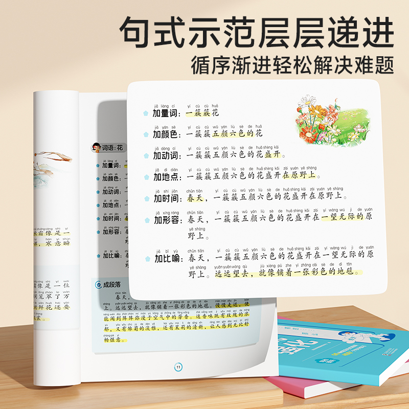 时光学句子训练全套3册 小学生一二三四五六年级上册下册句子训练专项练习语文修辞手法扩展扩写句式强化名言佳句作文素材积累大全 - 图3