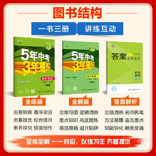 【当当网直营】2024春新版53初中同步七年级上册下册语文数学英语地理生物历史政治人教北师苏教曲一线五年中考三年模拟练习册书籍-图0