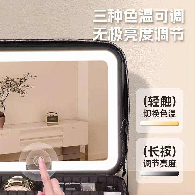 高端带镜子化妆包女大容量新款便携式收纳盒分区外出旅行化妆箱包,淘宝优惠券,粉丝福利购,淘宝优惠卷