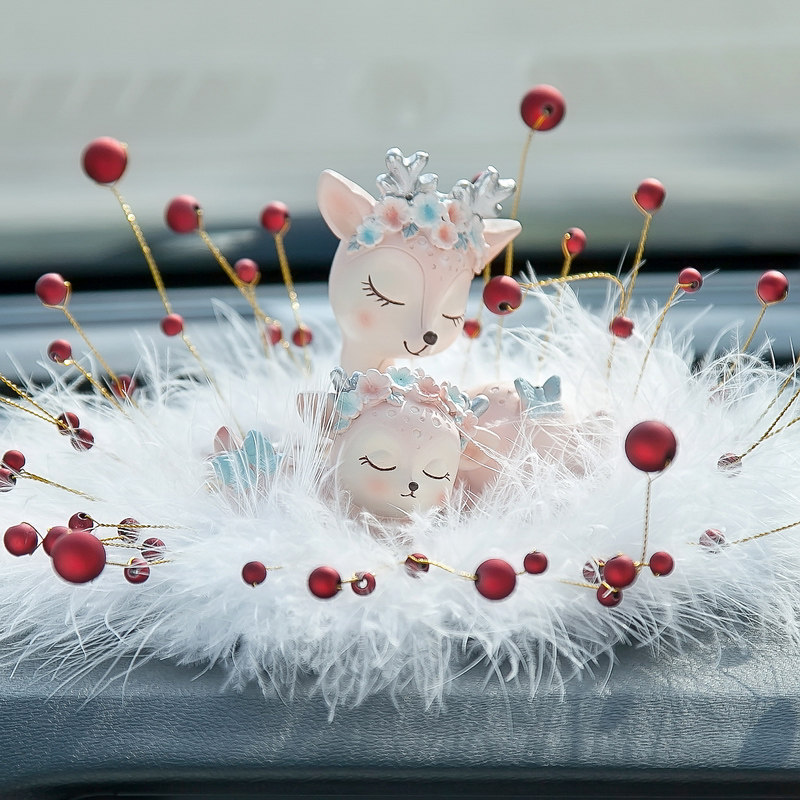 一路平安鹿汽车摆件车内饰品摆件高档可爱个性汽车装饰用品大全女,淘宝优惠券,粉丝福利购,淘宝优惠卷