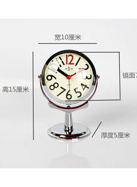 合飞创意时尚闹钟简约学生夜灯金属闹铃办公静音儿童床头小座钟表