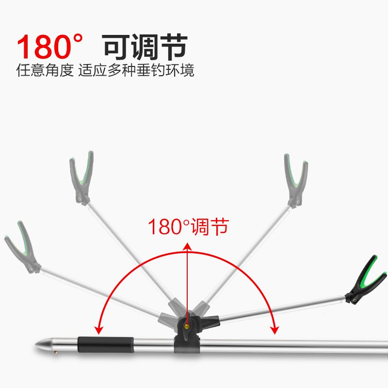 新款2.1米不锈钢炮台钓鱼竿支架手竿架杆架竿地插垂钓渔具用品 - 图0