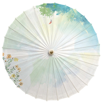 full wearing oil paper umbrella pure handmade green flower porcelain ancient wind oil paper umbrella pure handmade traditional non-relic ancient qipao walking show umbrella