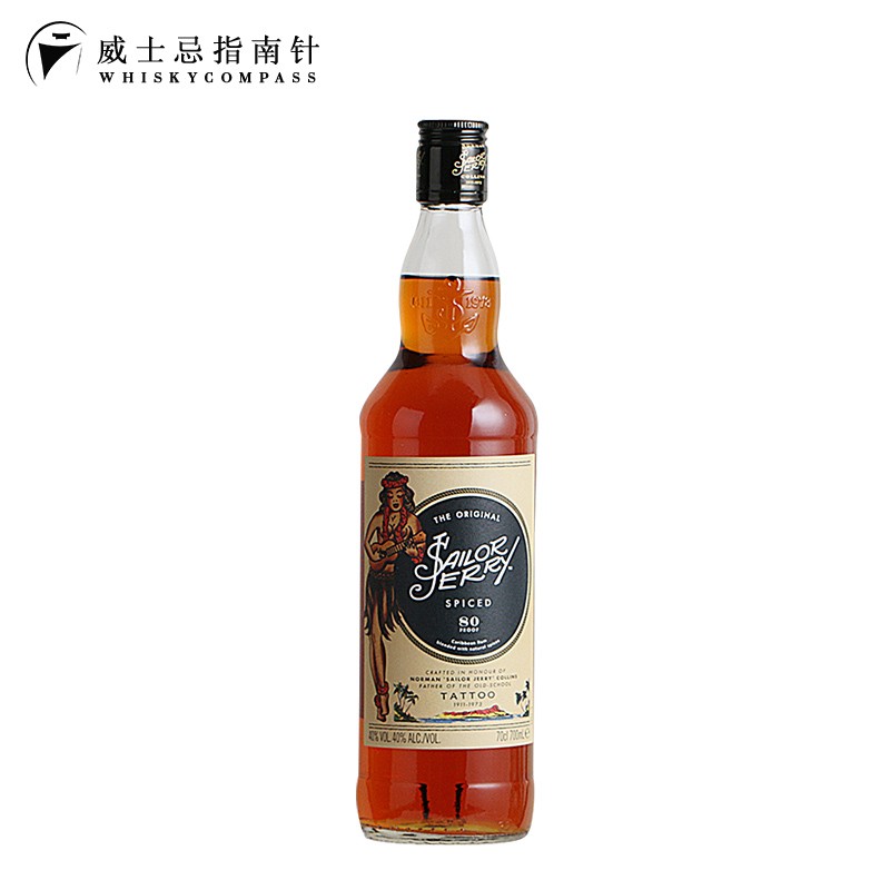 【指南针】杰瑞水手朗姆酒英国进口洋酒调酒正品Sailor Jerry Rum - 图0