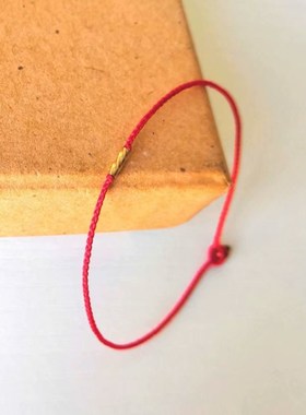 包金手链复古礼物本命年红绳新品