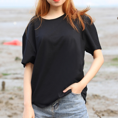 纯棉短袖t恤男2021新款修身潮速干青少年百搭圆领短袖夏季打底衫