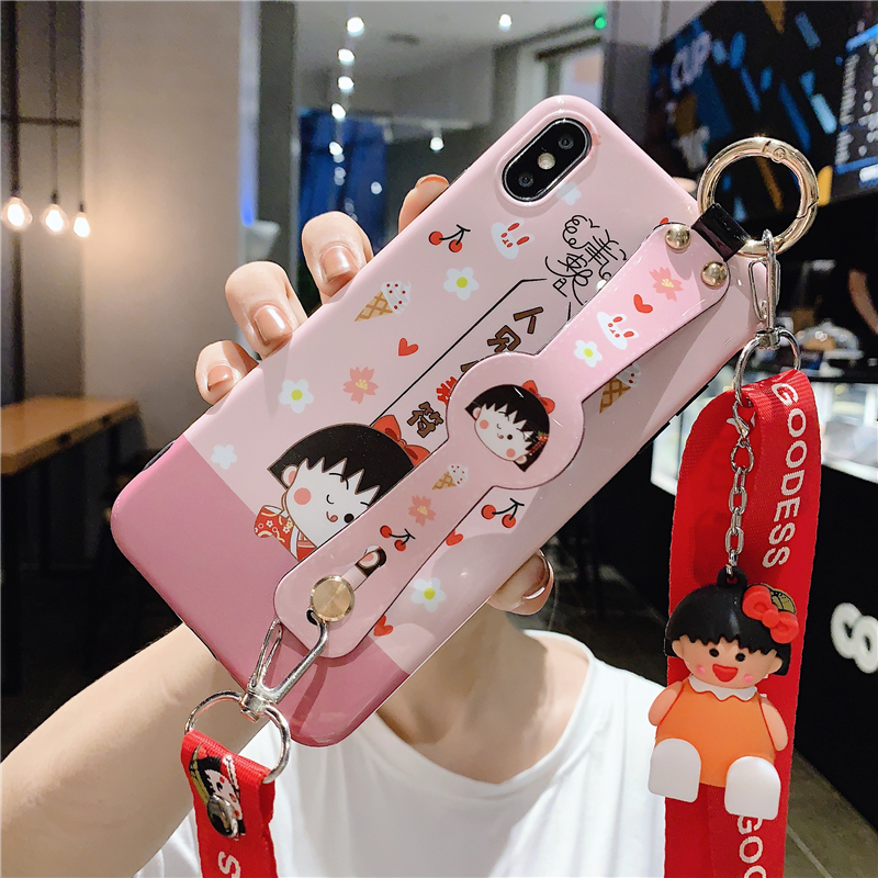苹果x手机壳女潮xs max可爱公仔11pro max斜挎挂绳8plus腕带支架iphone7硅胶套防摔创意xr全包软壳8p可以背带