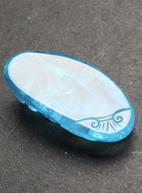 海蓝宝石苏工精雕男女大黑天吊坠