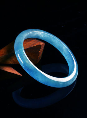 宝石正圈宽版女神直播水晶蓝首饰