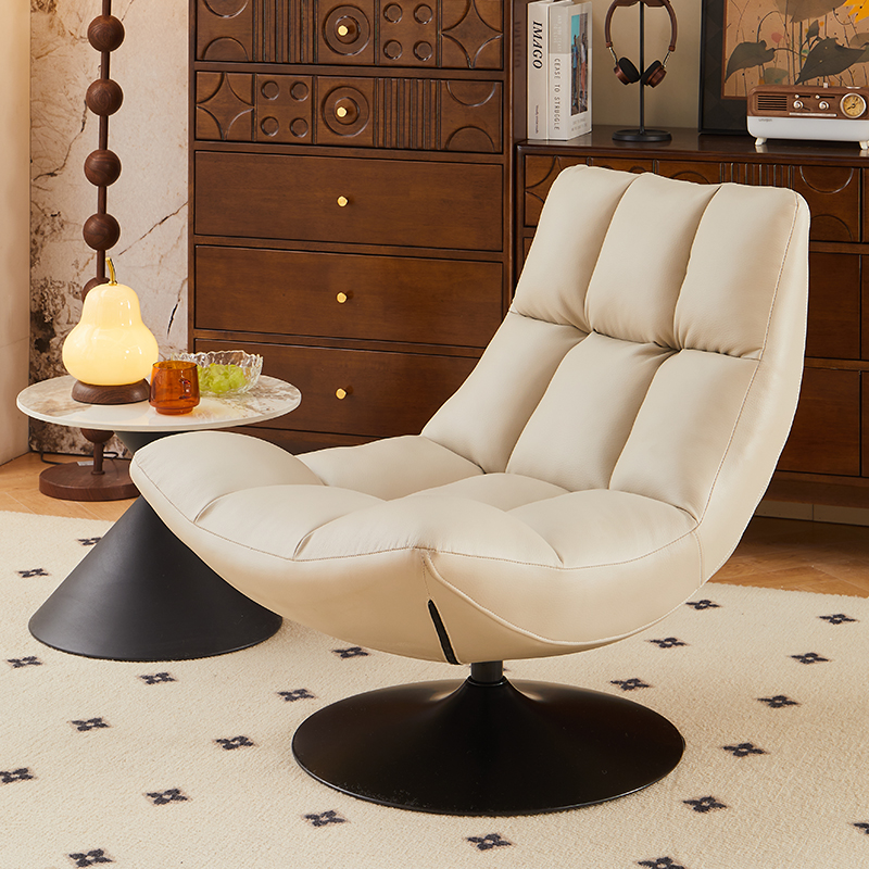 意式轻奢单人沙发椅设计师款创意时尚休闲椅客厅阳台懒人椅可旋转 - 图2