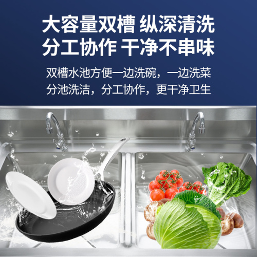 不锈钢水槽单双三槽带支架商用厨房洗菜盆洗手盆洗碗池水池家用