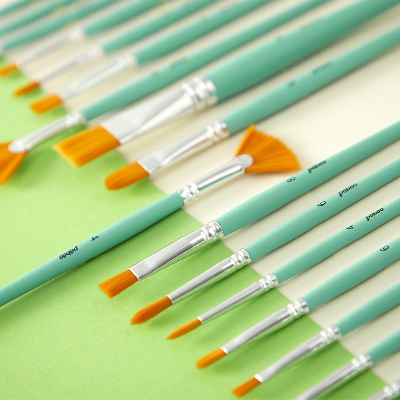 贝碧欧水彩画笔水粉丙烯油画平头尖头猪鬃尼龙画刷排笔画笔笔刷套装学生写生进口画画笔刷初学者美术工具,淘宝优惠券,粉丝福利购,淘宝优惠卷